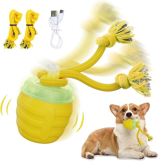 Interactive Dog Toys, [2025 Newly Upgraded] Interactive Dog Ball for Small Dogs, Automatic Moving Dogs Toy Wicked Ball for Boredom & Training, Play Music, USB Rechargeable(Yellow)