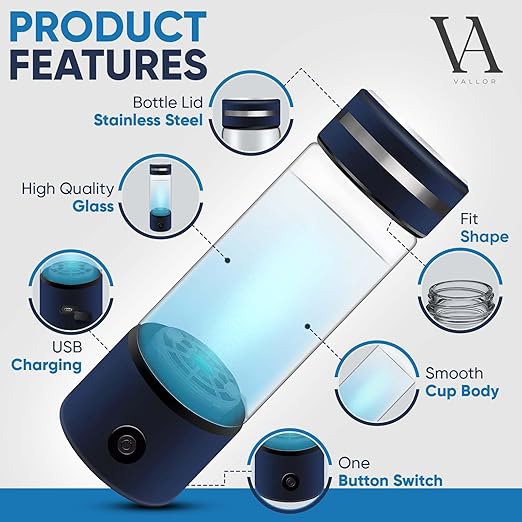 Hydrogen Water Bottle Filter | Water Bottle Generator | Portable Water Bottle Generator Technology for Men Women | Quick 3-Minute Water Electrolysis | Ideal for Fitness,Home, Office, Travel, Gym