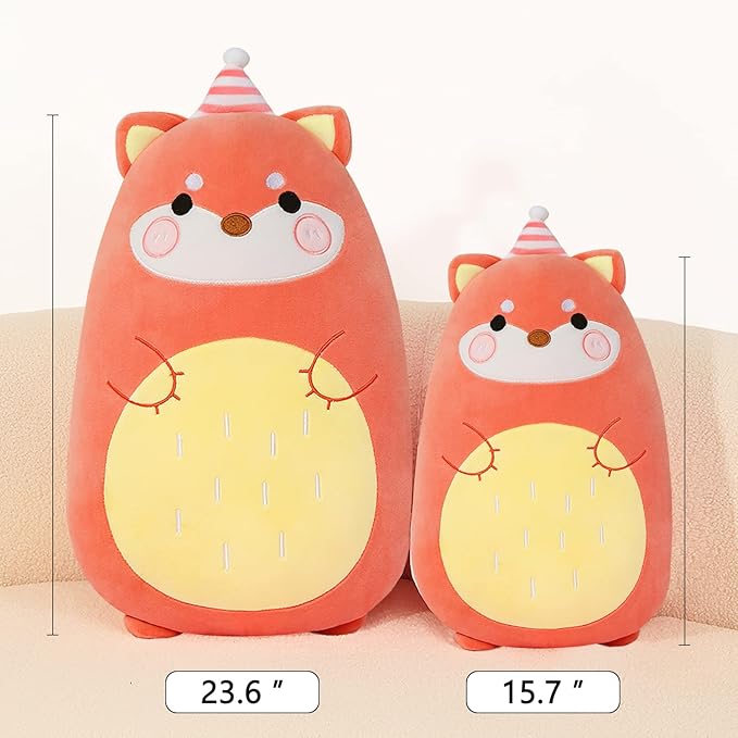 Fox Plush Pillow,Cute Fox Stuffed Animals Plush Toy,Soft Kitty Stuffed Animal Toy Hugging Pillow Birthday Gifts for Kids Home Decoration(Strawberry Fox)