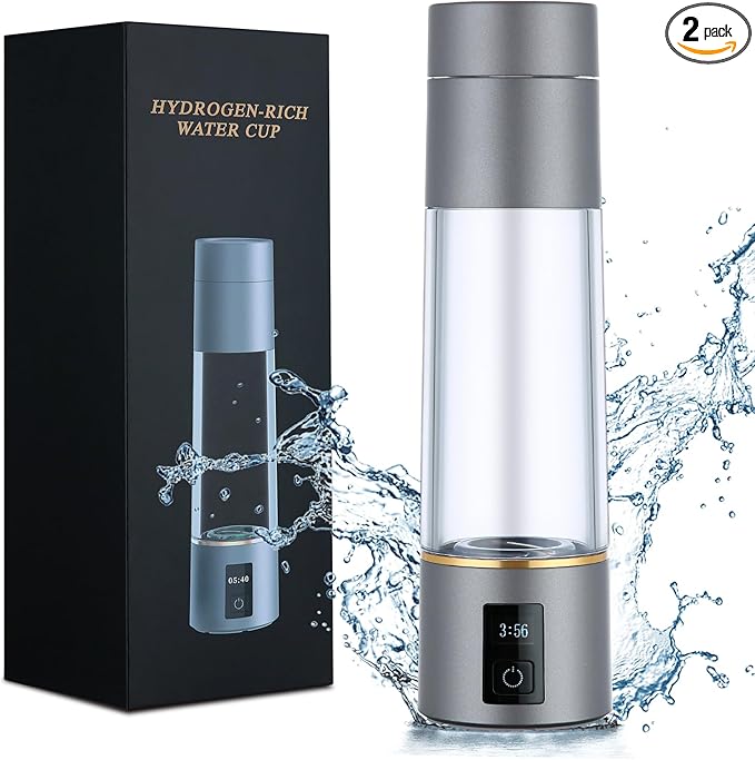 Hydrogen Generator Water Bottle, 1800PPB/6mins, 3500PPB/12mins, Long lasting hydrogen dissolution, Healthy Drinking HydrogenWater Bottle ，Brown