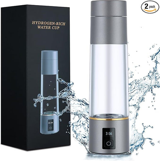 Hydrogen Generator Water Bottle, 1800PPB/6mins, 3500PPB/12mins, Long lasting hydrogen dissolution, Healthy Drinking HydrogenWater Bottle ，Brown