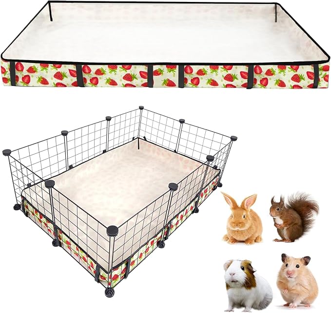 Guinea Pig Cage Liner，Washable Waterproof Oxford Cloth Cage Liners for Small Animals,Hamster Chinchilla Hedgehog Rabbit and Other Small Animals Not Include Cage (28x42 inches)