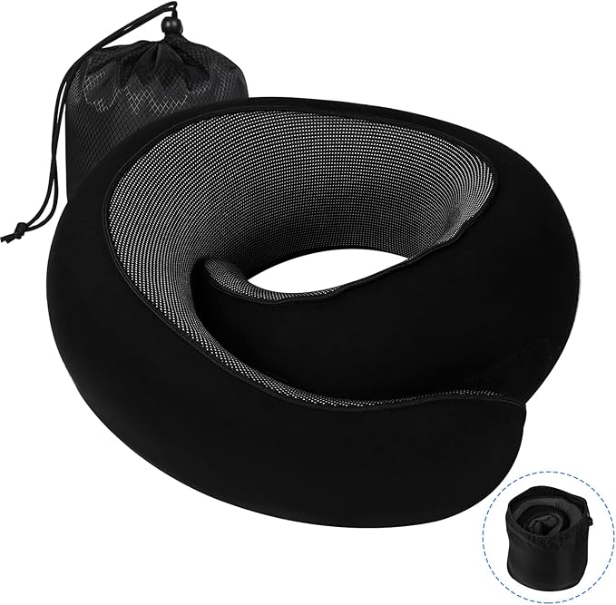 Travel Pillow Neck Pillow 2024, Memory Foam Neck Pillow Airplane, 360° Travel Neck Pillow Soft Neck Pillow for Traveling, Portable Travel Pillows for Airplanes Offices and Cars