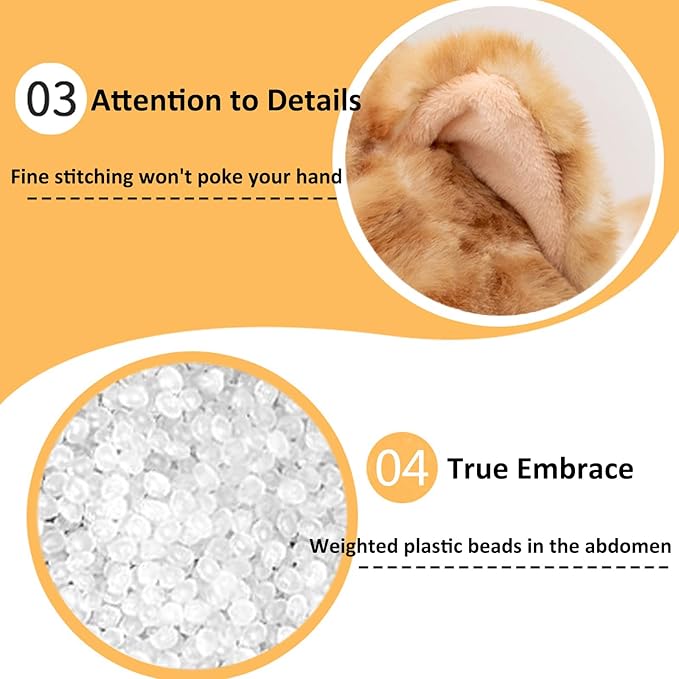 Cat Weighted Stuffed Animals, 3.9 lbs 21.6 inch Weighted Cat Plush Toy Realistic Plush Animals Pillow Toy for Adults and Kids