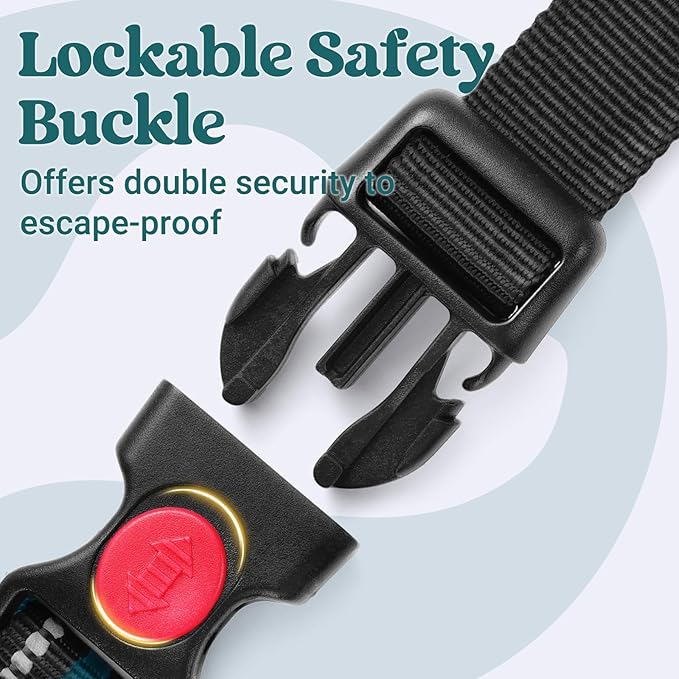 rabbitgoo Dog Harness for Large Dogs, No Pull Pet Harness with Soft Padded Handle, Adjustable Reflective Vest with 3 Buckles, Easy Walking Harness with 2 Leash Clips, Green, M