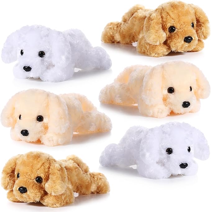 6 Pcs 8 Inch Dog Stuffed Animal Plush Dog Puppy Soft Plush Dog Pillow Toy Fluffy Puppy Set for Kids Girls Dog Theme Party Favor Birthday Baby Room Home Decor (Stylish Color, Stylish Style)