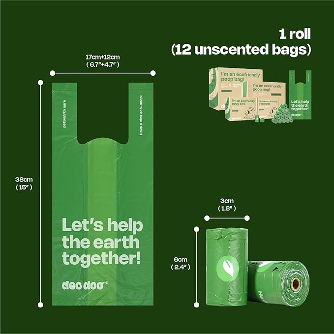 Dog Poop Bags with Handles Large Size 60 Rolls 720 Counts Big Sizes Leak Proof and Extra Thick Waste Bags Refill Rolls for Walking Medium Large Dogs Cats Litter Unscented