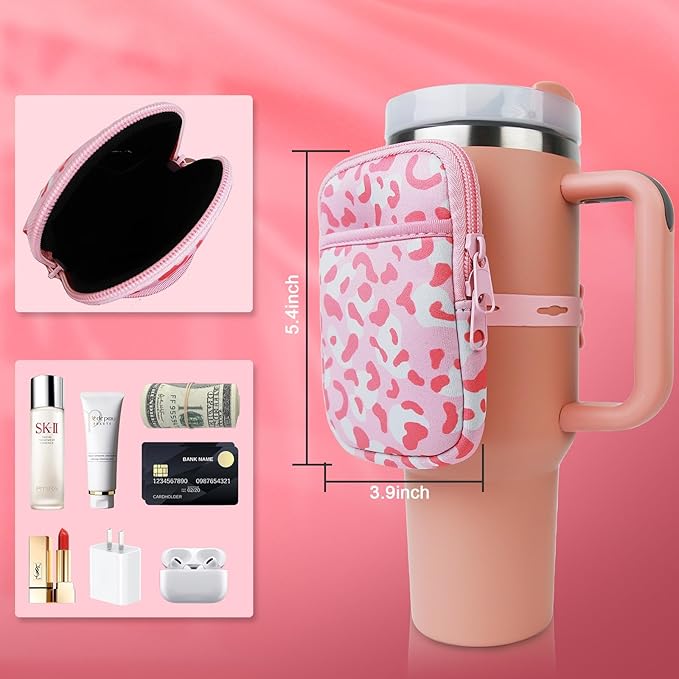 MLKSI Water Bottle Zipper Pouch for Stanley Cup Accessories, Cute Storage Bags for Stanley Tumbler with Handle, Gym Accessories for Simple Modern 40 oz Tumbler with Handle Stanley Bottle