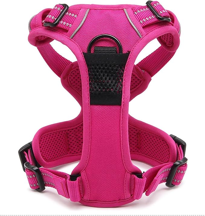 TRUE LOVE Truelove Adjustable No-Pull Dog Harness Reflective Pup Vest Harnesses Comfortable Control Brilliant Colors TLH5651(Fushcia,S)