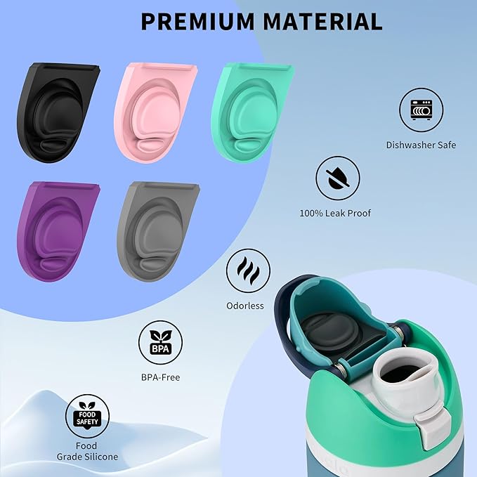 5 Pcs Replacement Stopper for Owala FreeSip 19/24/32/40 Ounce, Silicone Sealing Anti-Spill Replacement Stopper Accessories Compatible with Owala Freesip BPA-Free-Colorful
