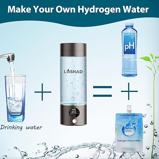Hydrogen Water Bottle, Hydrogen Water Bottle Generator, 2024 Fifth-Generation Technology Hydrohealth Hydropure Water Maker Bottle, Aqua Fusion Healthy Best Hydration Portable Hydrogen Lonizer Machine