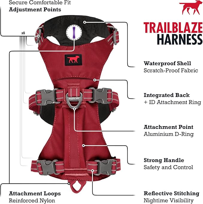 Tuff Pupper Escape Proof Dog Harness for Small Dogs | No Pull Lightweight Adjustable Harness | No Escape Multifunctional Outdoor Pet Gear | Strong Durable Breathable | Secure Comfortable Fit