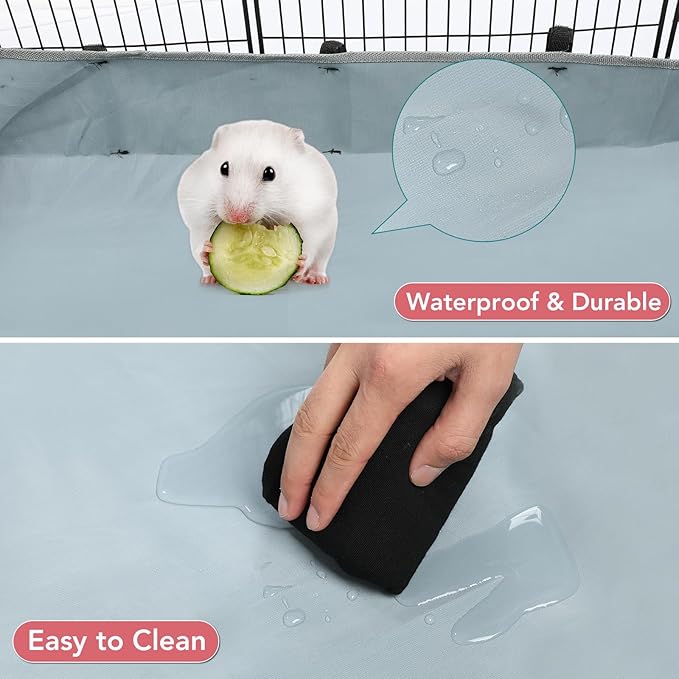 24 Panels Small Animal Playpen,Pet Playpen,C&C Cage for Guinea Pigs,Puppy Play Pen,Baby Chicken Cage,Indoor Outdoor Portable Metal Wire Yard Fence with Waterproof Mat