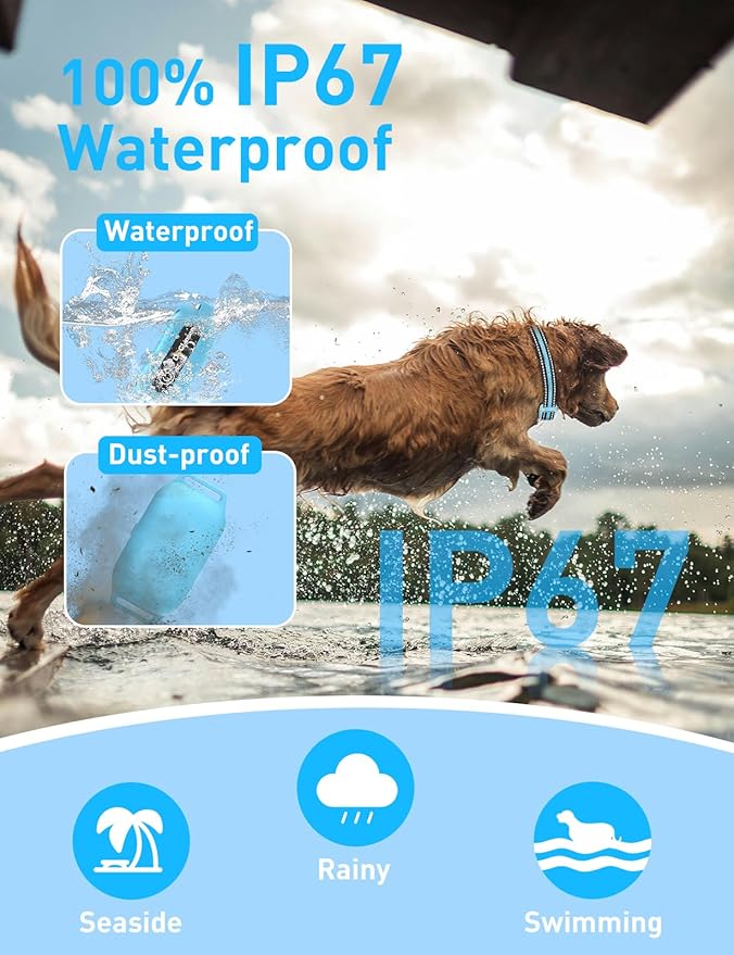 No Shock Dog Training Collar, Vibrating Dog Collar with Remote 2800Ft, Vibration Collar for Puppy Small Medium Large Dogs - No Prongs (Blue)