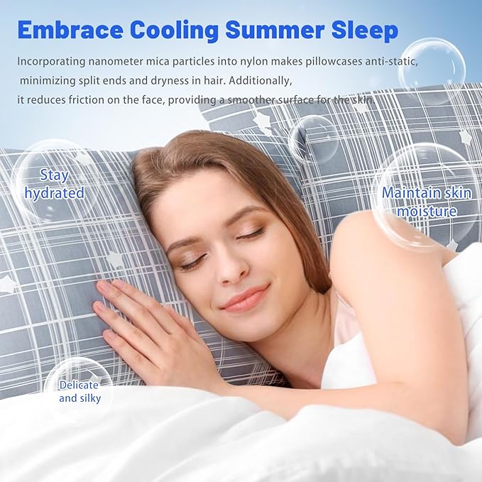 Cooling Pillow Cases for Hot Sleepers - Double Side Arc-Chill Q-Max>0.5 Cooling Fiber Cool Pillow Cases 2 Pack - Breathable Soft Cold Pillow Cases with Hidden Zipper (20" x 26")