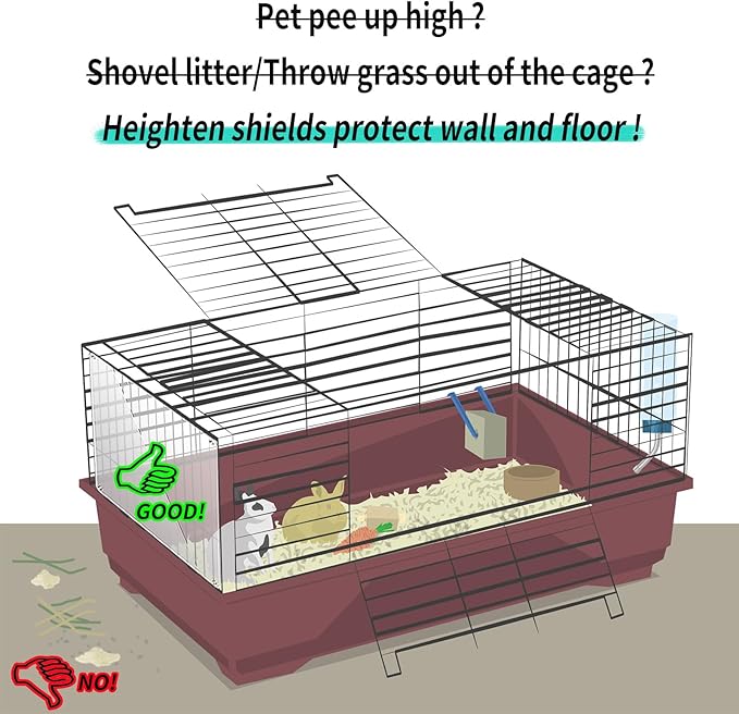 Oncpcare 6 Pack Rabbit Urine Guard for Cage, 10'' x 8.2'' Pet Liner Protection Splash Guard Guinea Pig Pee Shield Habitat Siding Small Animal Cage Accessories - Keep Litter in The Pen