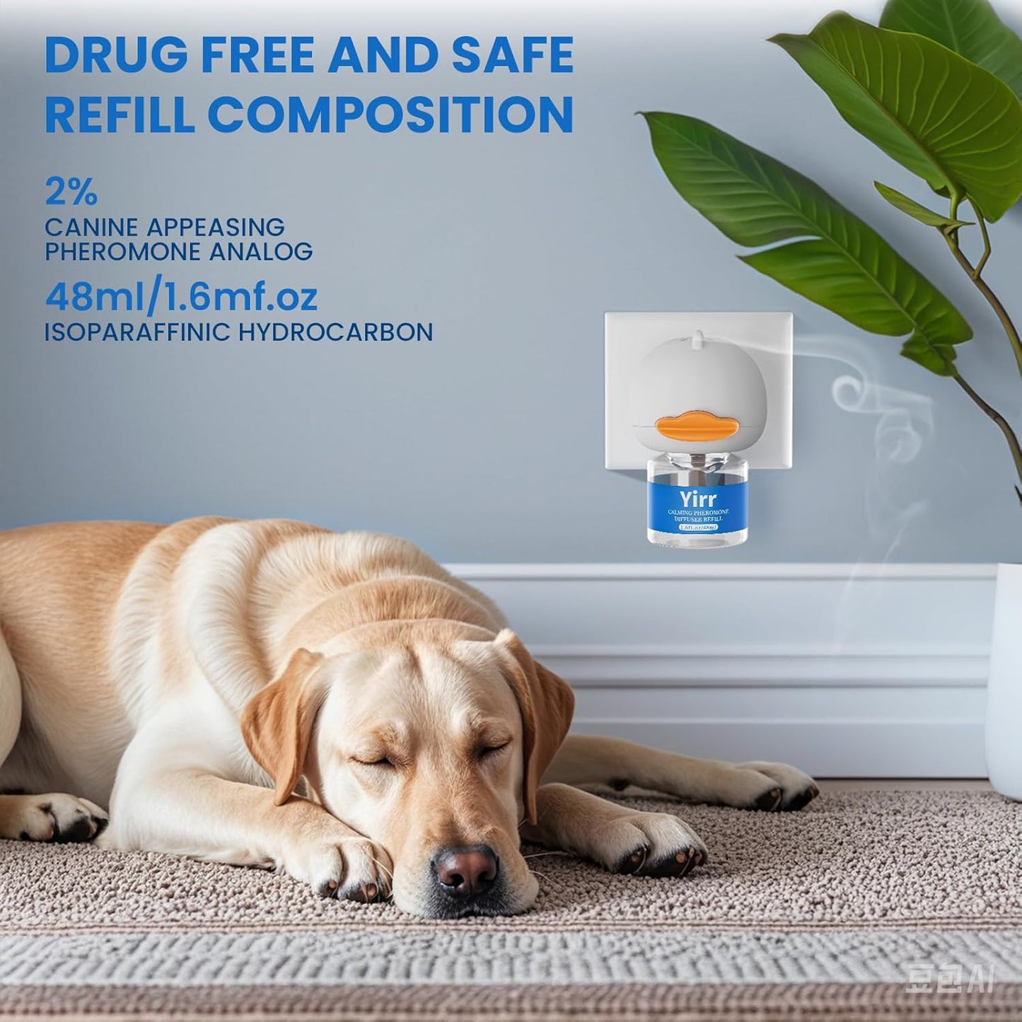 Dog Calming Diffuser, 8 in 1 Dog Pheromones Calming Diffuser, Relaxing Pheromone for Dogs Relief Stress Anxiety Reduce Aggression Barking, Help Train Dog to Pee, 2 Diffuser 6 Refill(48ml)