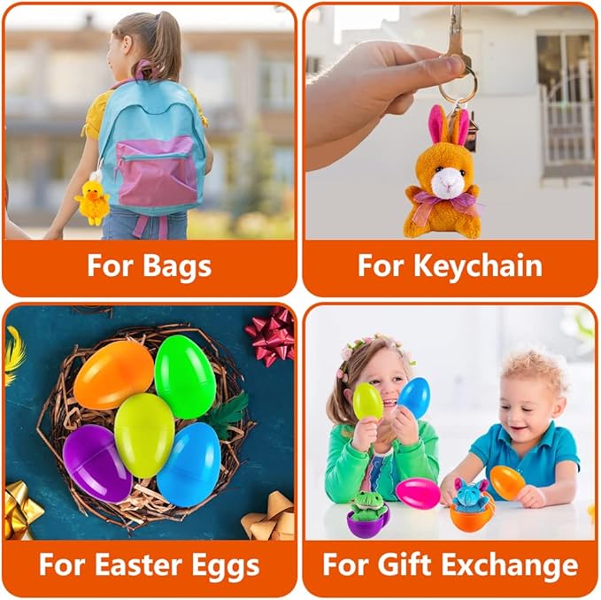Sofier Plastic Easter Eggs with Animal Toys 12pcs Filled Easter Eggs 3.4" Easter Basket Stuffers Easter Egg Fillers Kids Classroom Gift Exchange Party Favors