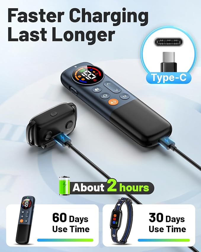 No Shock Dog Training Collar Vibrating Dog Collar with Remote 3300ft, Beep and Vibration Collar for Dogs 10-120lbs, Waterproof | Safe Lock | Painless&Humane to Stop Bad Behaviors