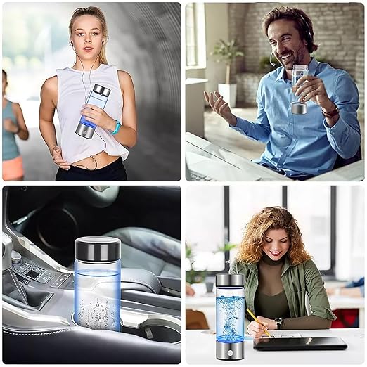 Hydrogen Water Bottle Generator 3 in 1,Portable Hydrogen Rich Health Water Bottles,Hydrogened Glass Ionizer Cup,Hydrogen Water Machine Travel Gift for Women/Men/Mom/Father/Grandpa/Grandma Office/Home
