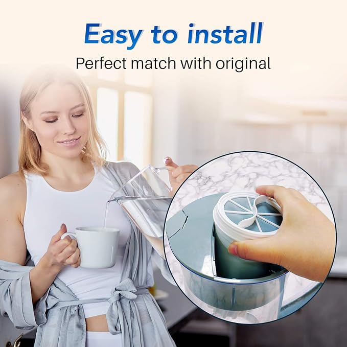 ICEPURE NSF53&42 5-Stage Pitcher Water Filter Replacement for ZERO ZR-001, ZR-003, ZR-017,ZP-007RP, ZD-013W, ZS-011RP, ZD-012RP, Pitchers and Dispensers Replacement [4 Pack]