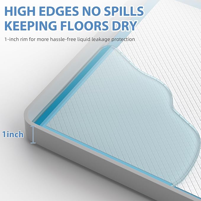 IMMCUTE Pee Pad Holder for Dogs, Thickened Soft Silicone Extra Large Puppy Pad Holder Fits Up to 28" x 34" Pee Pads, Non-Slip High Edge Pee Pad Holder, for Leak-Proof Urine, Floor Protection