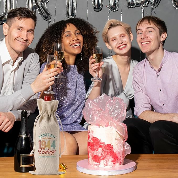 80th Birthday Decorations for Men Women, 80th Birthday Gifts for Men Women Wine Bag, Funny Wine Gift Bag 80th Birthday Gifts, 80th Birthday Wine Bag, 80 Year Old Birthday Gift Anniversary Favors