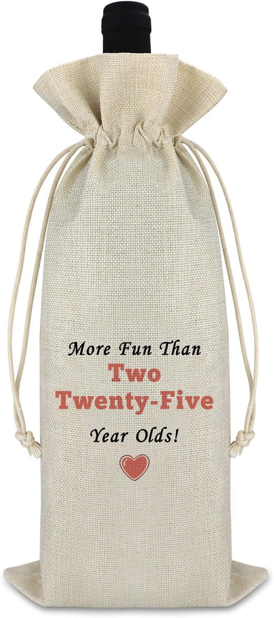 50th Birthday Gift for Women Men Wine Bag Gift for 50 Year Old 50th Birthday Gift for Wife Sister Turning 50 Drawstring Wine Wrap Bag Happy Birthday Gifts for Grandma Mother Aunt Mother's Day Gifts