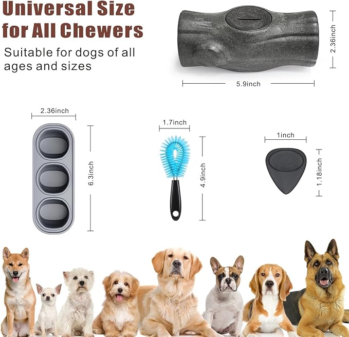 Idepet 3 in 1 Dog Frozen Treat Toy,Interactive Chew Indestructible Toys for Anxiety Relief Puzzle Feeder Keep Dogs Busy Long-Lasting Enrichment Freezable Doggy Dispenser for Aggressive Chewer