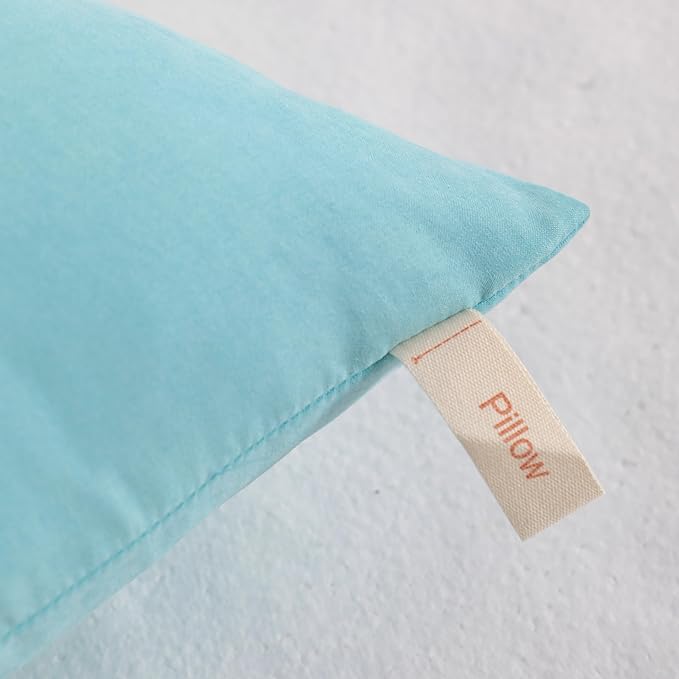 NTBAY Toddler Pillows, Down Alternative 13"x18" Pillows, Machine Washable - Soft and Breathable Travel Small Pillows for Sleeping, Ideal for Daycare, Crib, Cot, Aqua