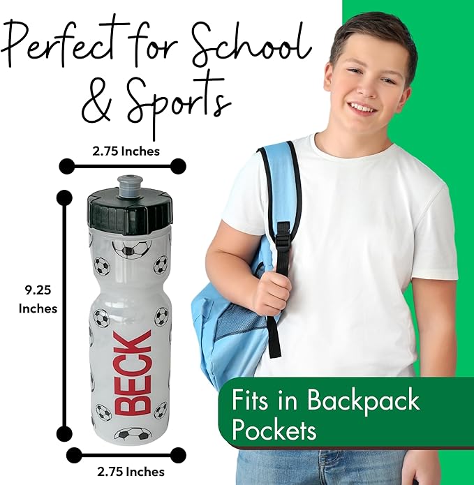 50 Strong Kids Water Bottle | 22 oz. BPA- Free Sports Squeeze Water Bottles with Pull Top Cap |Perfect Water Bottle for School | Reusable & Durable for Boys & Girls | Made in USA