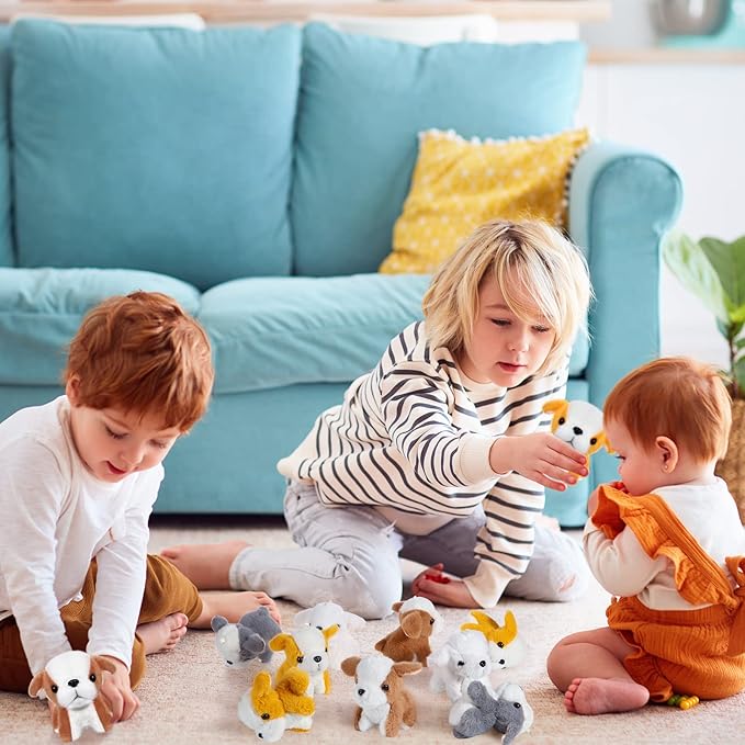 Sosation 20 Pcs Small Dog Plush Stuffed Puppy Bulk Dog Party Favor Gift 5.2inch Adopt a Puppy Stuffed Animal Toy for Goodie Bag Filler Kids Christmas Classroom Rewards Pet Adoption