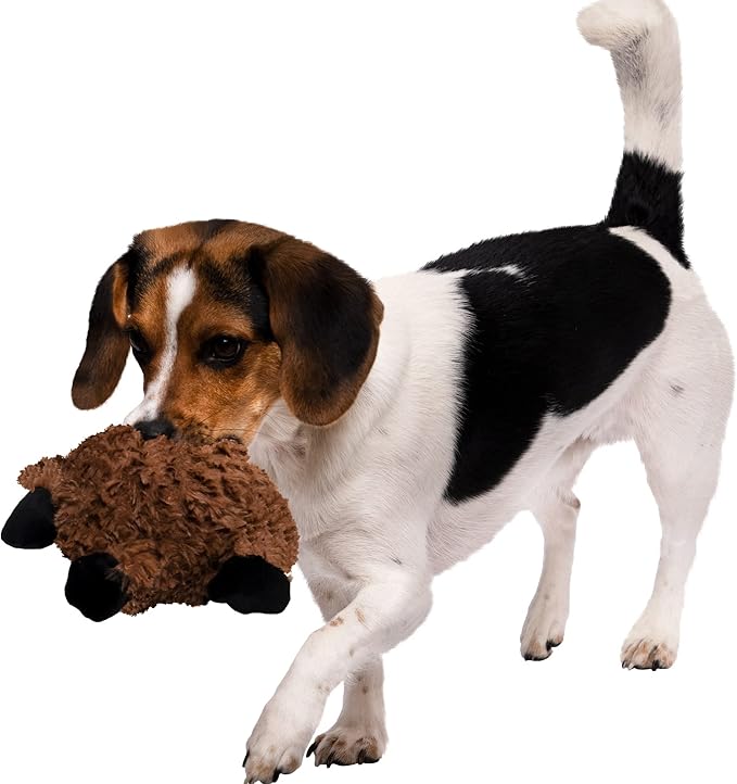 goDog PlayClean Sloth Squeaky Plush Dog Toy with Odor-Eliminating Essential Oils, Chew Guard Technology - Brown, Small