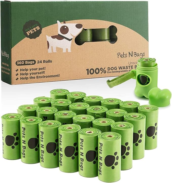 Dog Poop Bags, Dog Waste Bags Unscented Refill Rolls