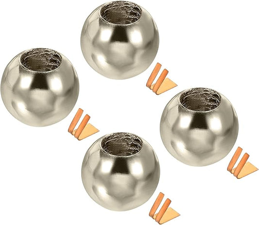 MECCANIXITY Pull Cord Tassels Window Blind Extender Chain Drop Knobs Ball Pull Ends Silver Tone, for Curtain Blinds Shades Light Ceiling Fan Switch, Pack of 4