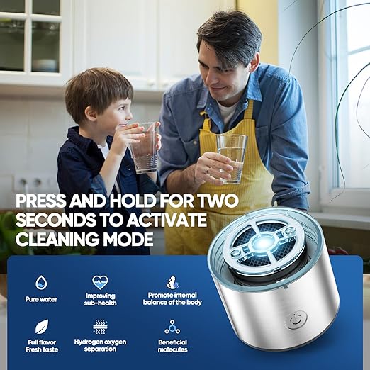 Hydrogen Water Bottle, 3-Min Fast Electrolysis Hydrogen Water Bottle Generator with Multicolored Lights, 420ml Portable Hydrogen Water Generator for Active Lifestyles, Gifts, Travel and Daily Use