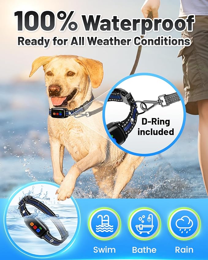 No Shock Dog Training Collar Vibrating Dog Collar with Remote 3300ft, Beep and Vibration Collar for Dogs 10-120lbs, Waterproof | Safe Lock | Painless&Humane to Stop Bad Behaviors
