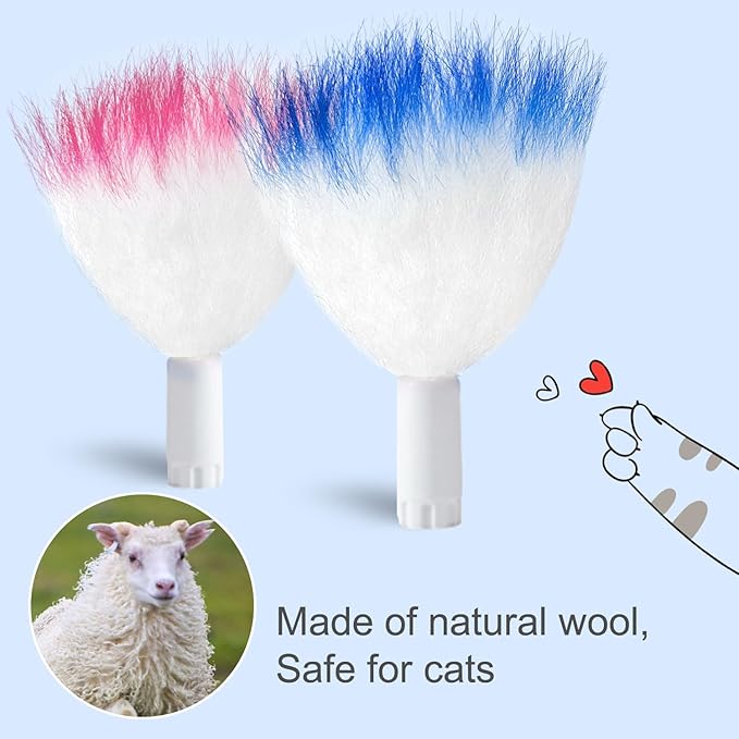 ORSDA 12 Pcs Feathers Replacement and Soft Furry Accessories ONLY Fits Cat Toys, Interactive Toys for Indoor Cats-NOT fits for Other Brand Toys