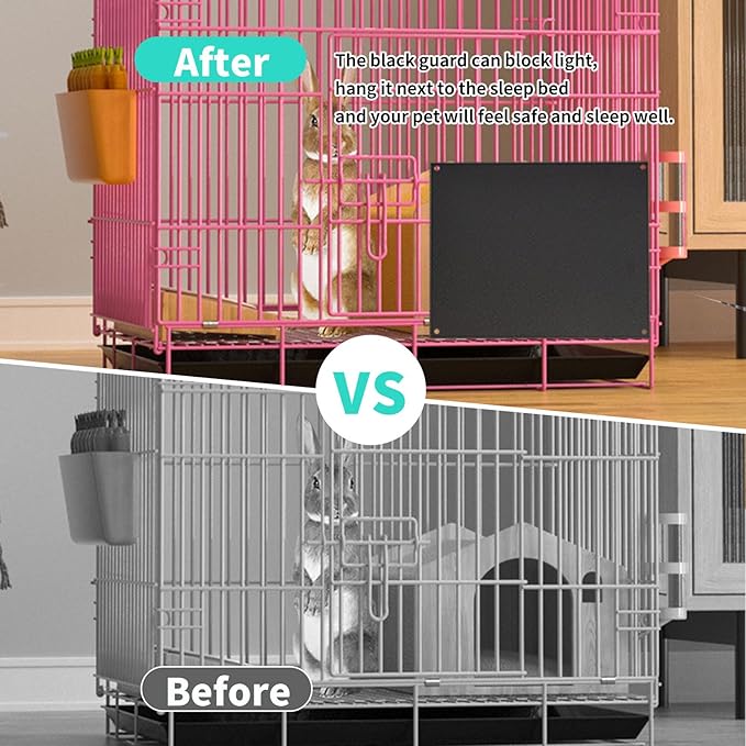 Oncpcare 6 Pack Pet Cage Liner Protection Block Light 10'' x 8.2'' Rabbit Cage Urine Guard Cage Edge Liner Guinea Pig Side Lining Habitat Siding Small Animal Cage Accessories (Black)