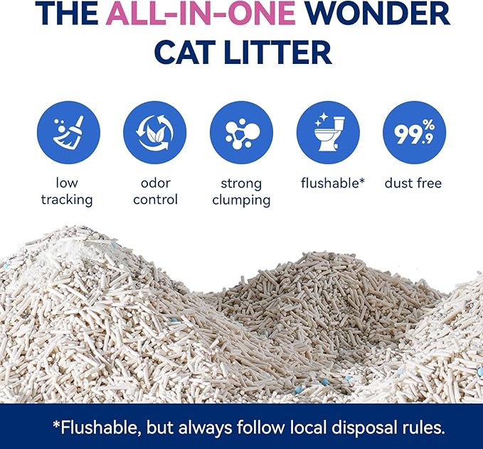 OPET Mixed Tofu Cat Litter - 18lb Strong Clumping Litter, Mixed Tofu and Bentonite, 99.9% Dust Free and Flushable Cat Litter, Natural Sustainable Ingredients Odor Control, Low Tracking（18lb, Fresh）