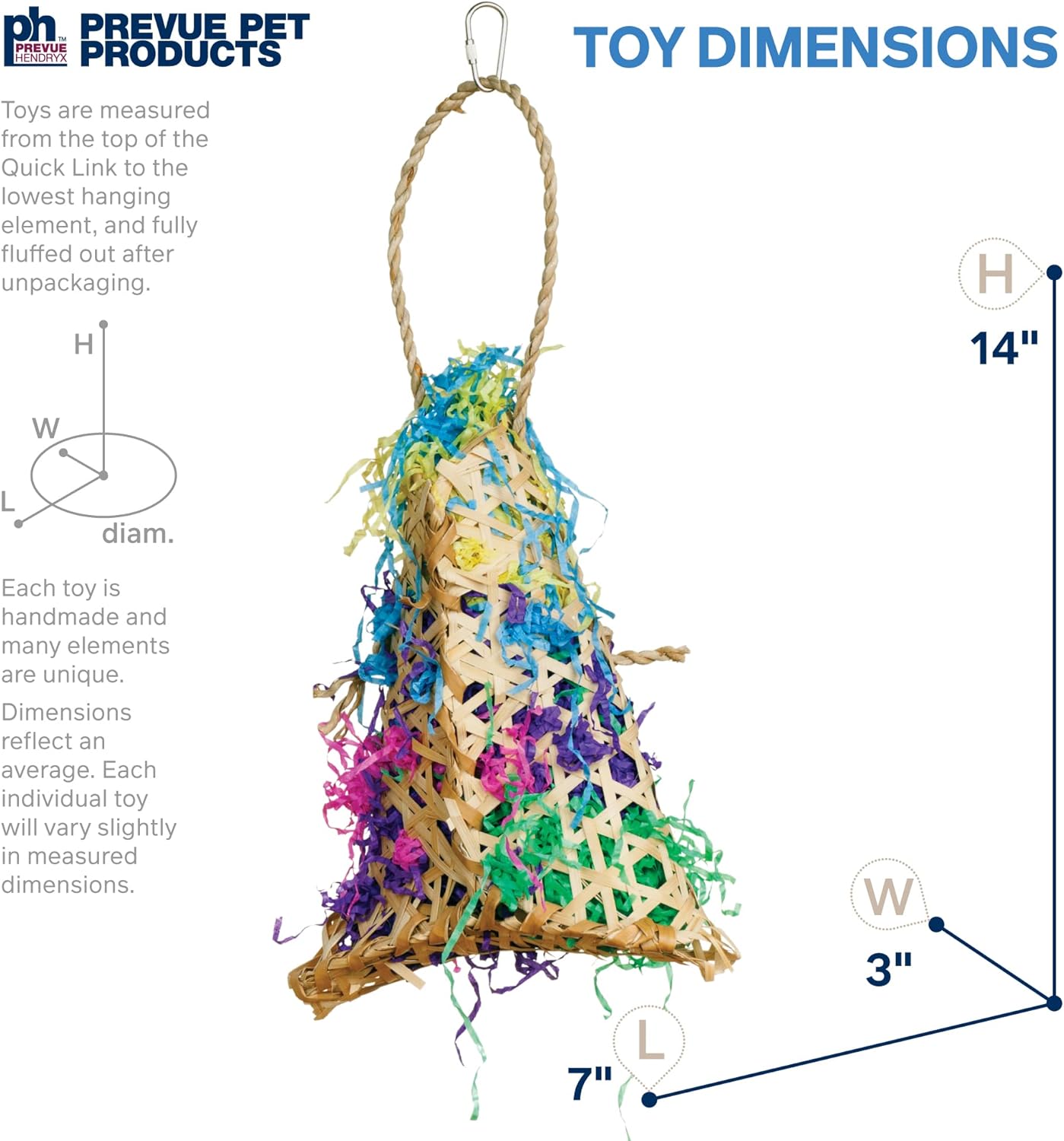 Prevue Hendryx 62604 Calypso Creations Fiesta Handbag Bird Toy, 9 x 6