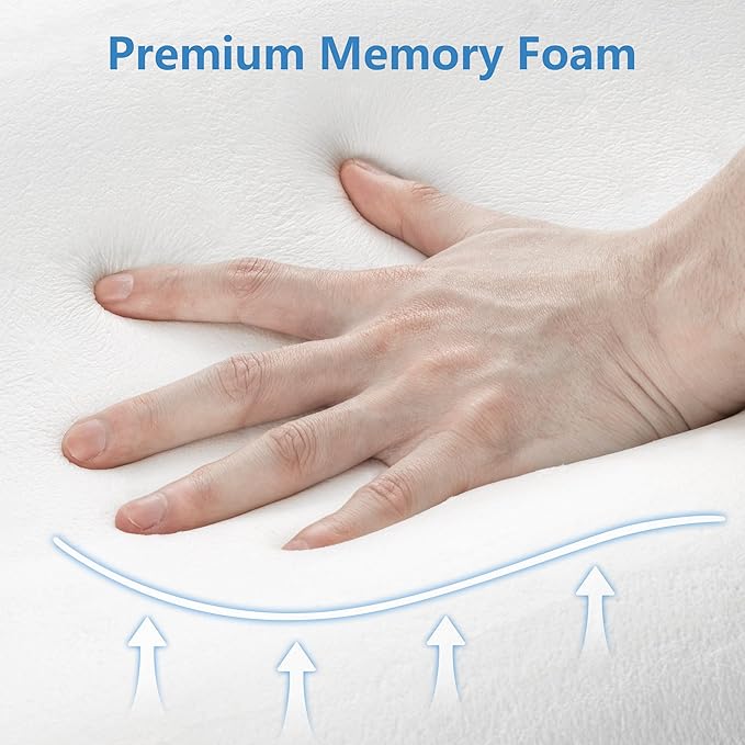 AM AEROMAX 32" King Size Contour Memory Foam Pillow, Neck Pillow for Neck Pain Relief, Neck Orthopedic Sleeping Pillows for Side, Back and Stomach Sleepers(White,Velvet)