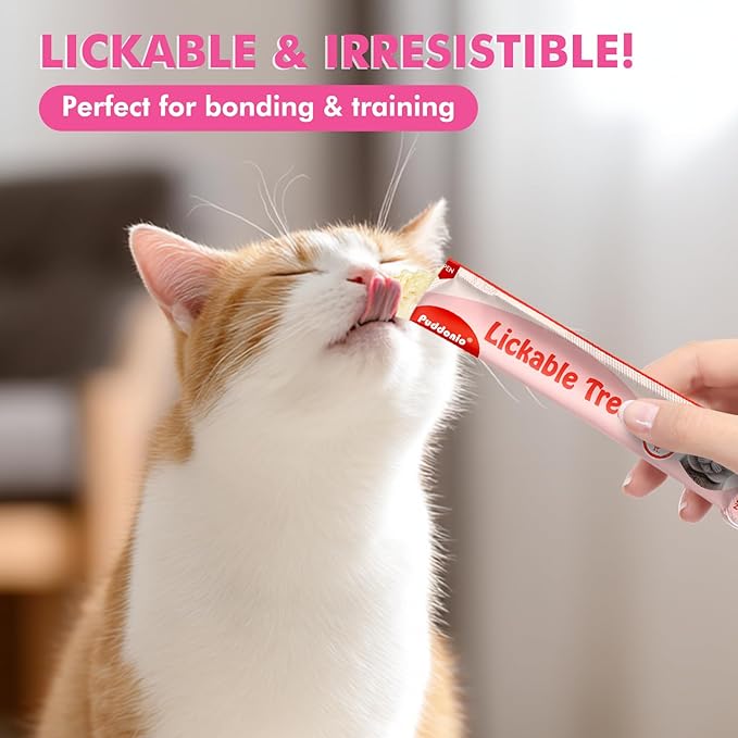 High-Meat Lickable Cat Treats, Grain & Gum Free, No Additives, All-Natural High Protein Puree, 0.5oz Tubes (Pack of 20)