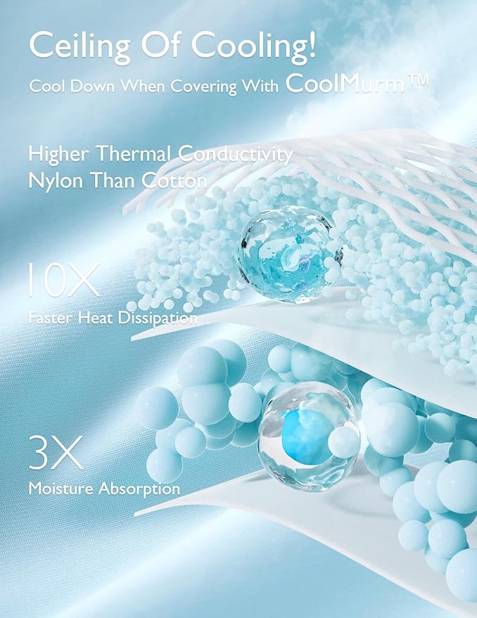 Momcozy Life CoolMurm Cooling Comforter for Hot Sleepers, Twin/Twin XL 68" x90” Hot Flashes Cooling Blanket, All-Season Lightweight Soft Breathable Cooling Quilt Duvet, Cool All Night, Midnight Blue