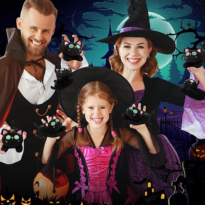 Zomiboo 9 Pcs Cat Stuffed Animals Bulk Mini Plush Cat Pig Stuffed Kitten Soft Doll Piggy Plush Toys Ornament for DIY Keychain Halloween Classroom School Pet Animals Party Favors(Lively Style)