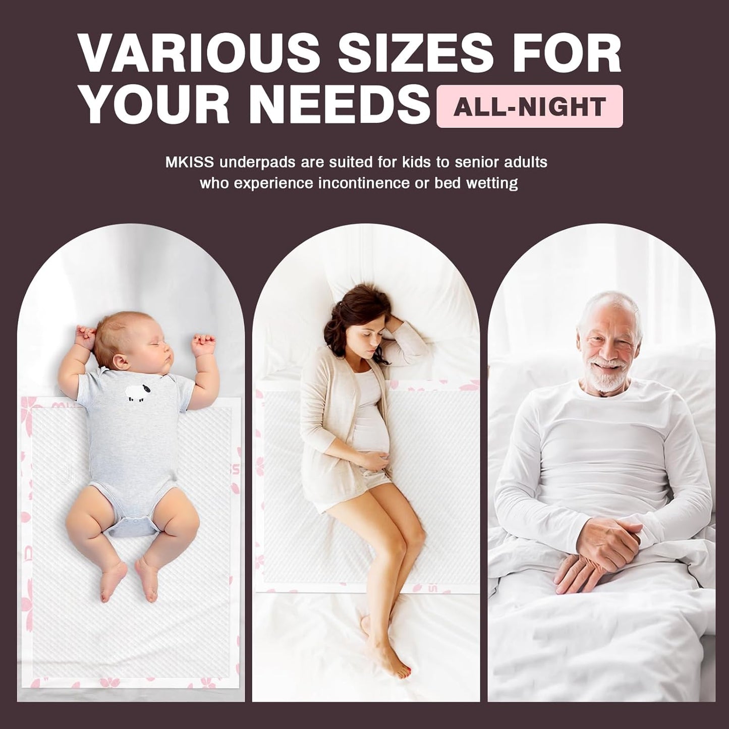 MKISS Heavy Duty Incontinence Underpads, 36" x 44", 40 Count-Super Absorbent Disposable Bed Pads, Tear-Resistant Chucks Pads for Adults, Kids, Elderly and Home Care