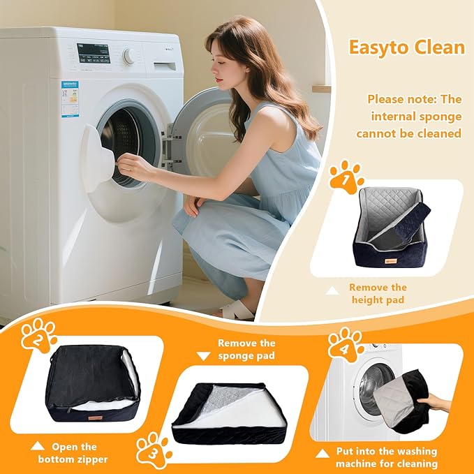 Dog Car Seat for Small/Medium Dogs Under 40lbs, Dog Booster Car Seats Memory Foam and Velvet, Detachable and Washable Pet Booster Carseats with Clip-On Satebelt and Storage Bag.(Black/Gray)