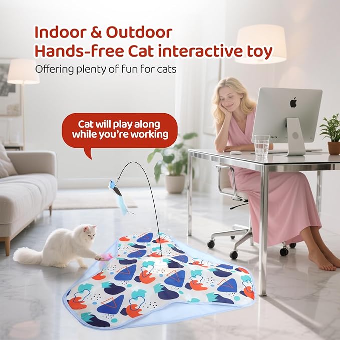 Interactive Cat Toys, Hide-and-Seek Automatic Cat Toy, Rechargeable Three-in-One Suitable for Kitten Toys to Interact and Play Automatically, with A Bird-Shaped Cat Toys for Indoor Cats