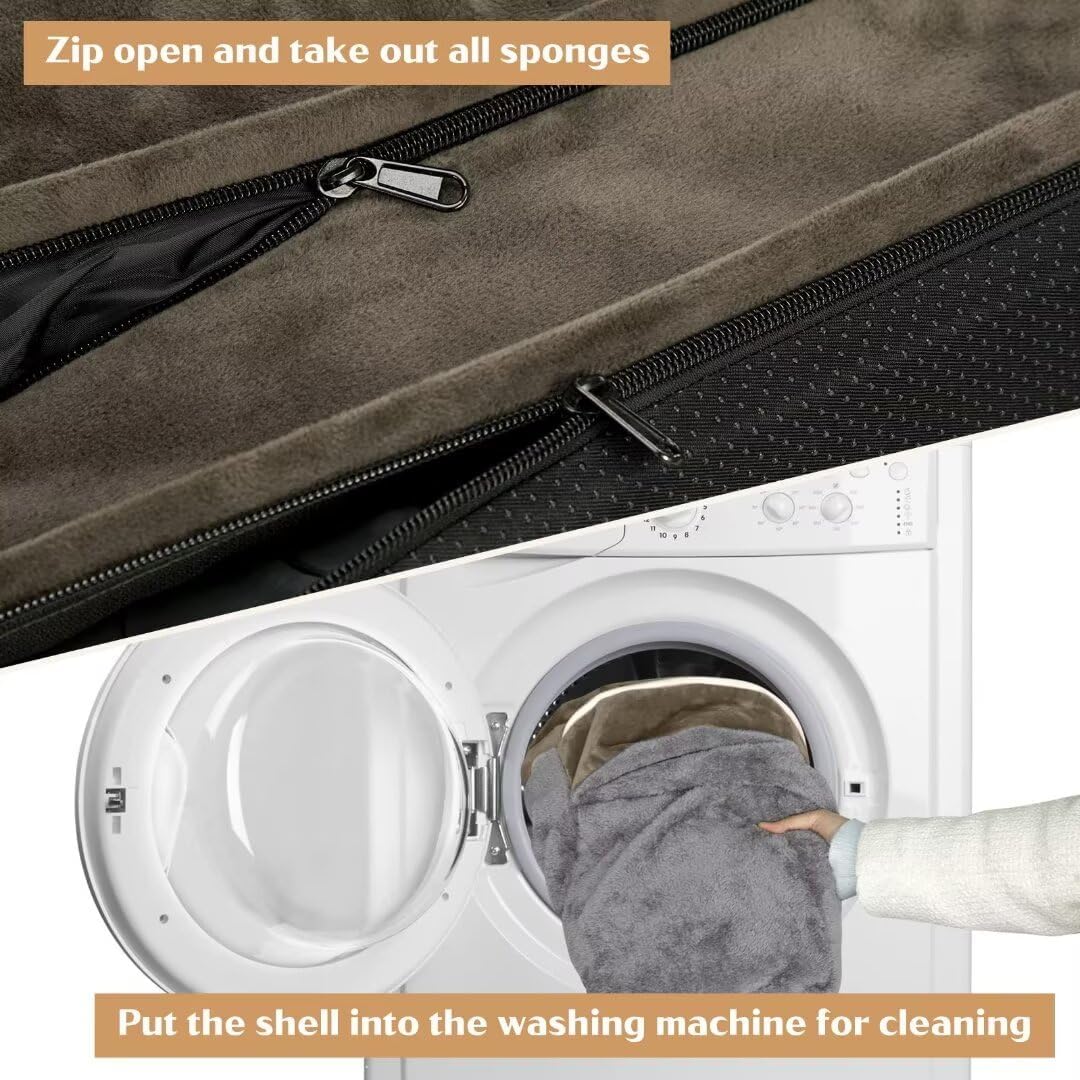 Comfort Expression Jumbo Breed Dog Bed, Large Dog Bed for Extra Large Dogs, Waterproof Orthopedic Dogs Beds, PV Washable Sofa Beds with Removable Cover & Non-Slip Bottom(Jumbo,Dark Green)