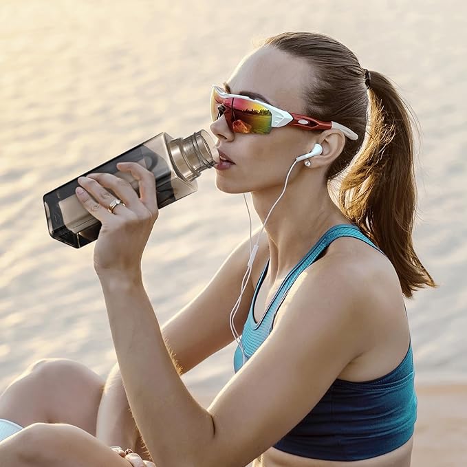 Mifoci 30 Pcs Water Bottle Bulk 17 oz Plastic Sports Water Bottles for Adults Reusable Leak Proof Portable Drink Bottles Large for Travel Camping Fitness Office(Black)